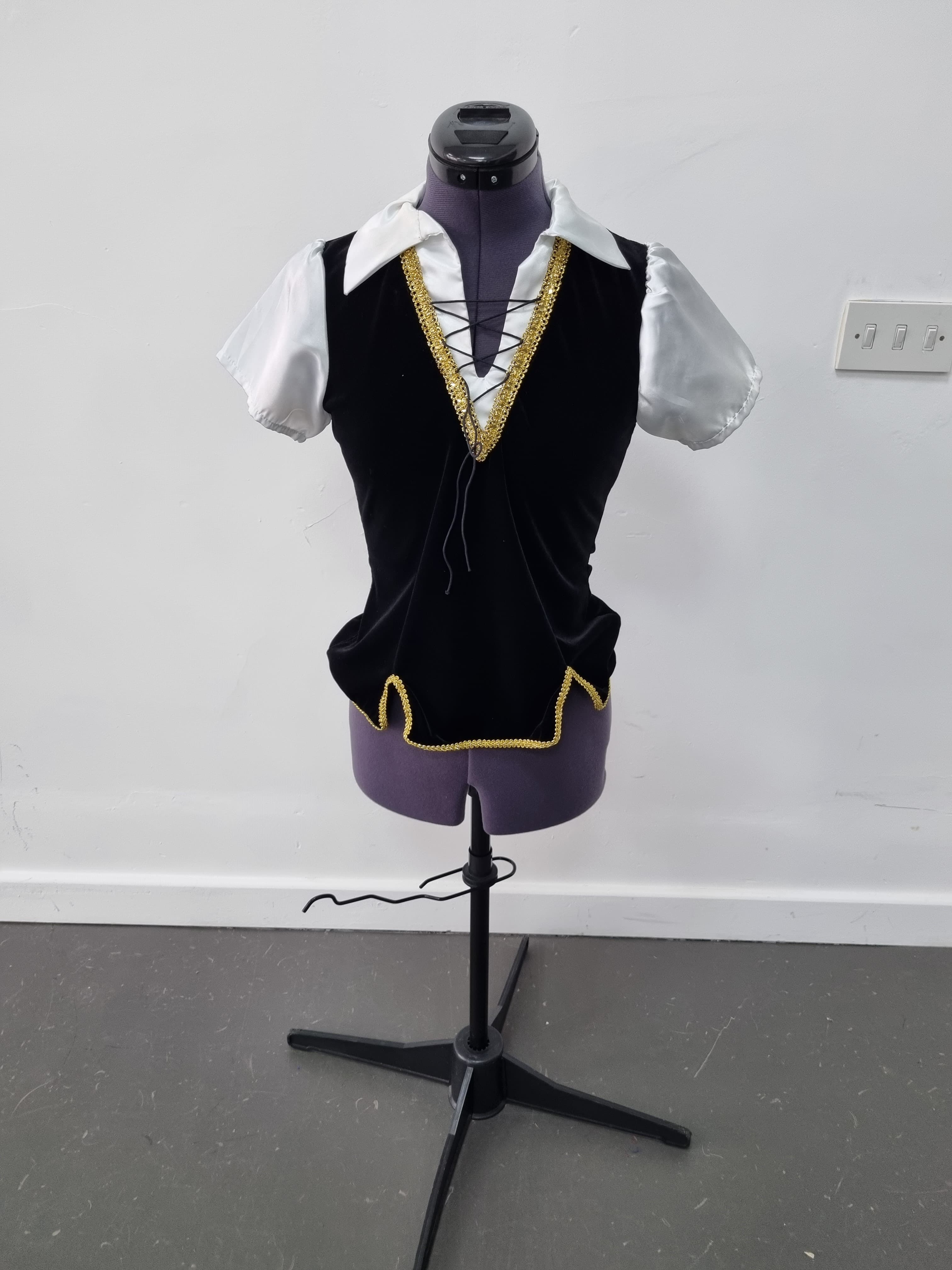 1st Position Black and Gold Velour Shirt