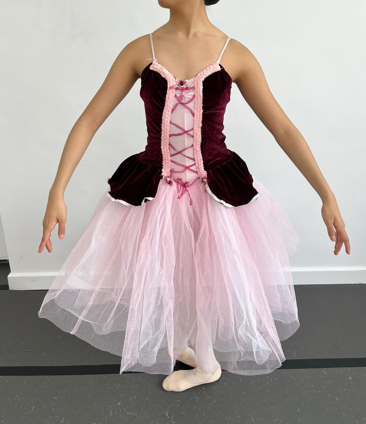 Burgundy Romantic Tutu with Wings thumbnail 2