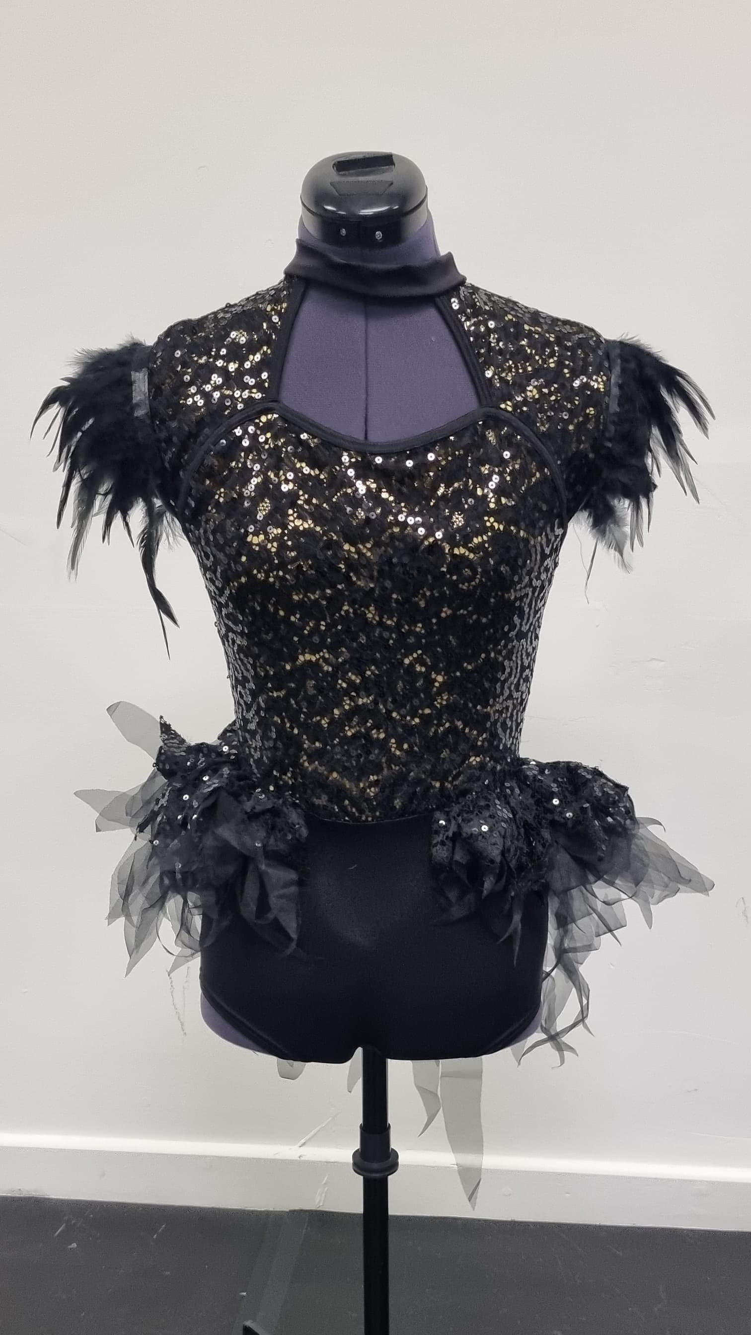 1st Position Black Feather Unitard thumbnail 2