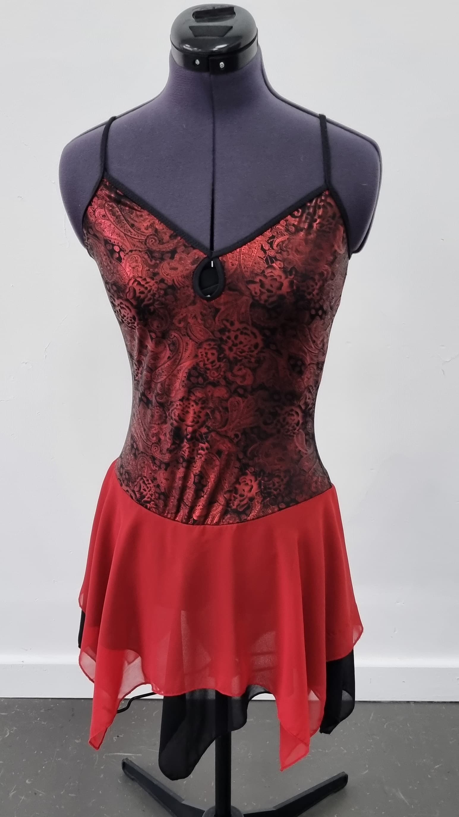 Metallic Red and Black Dress