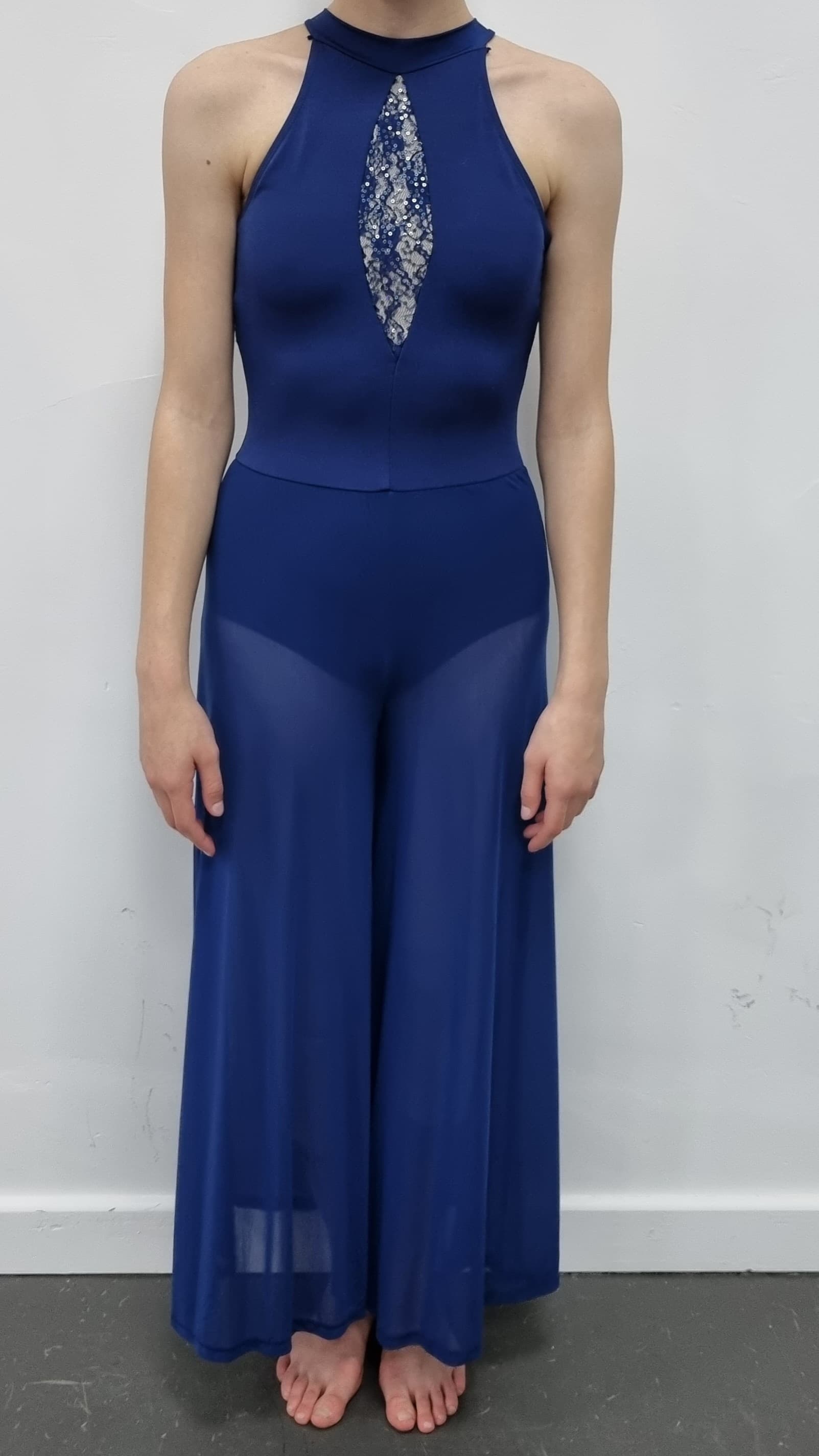 1st Position Navy Wide Leg Catsuit