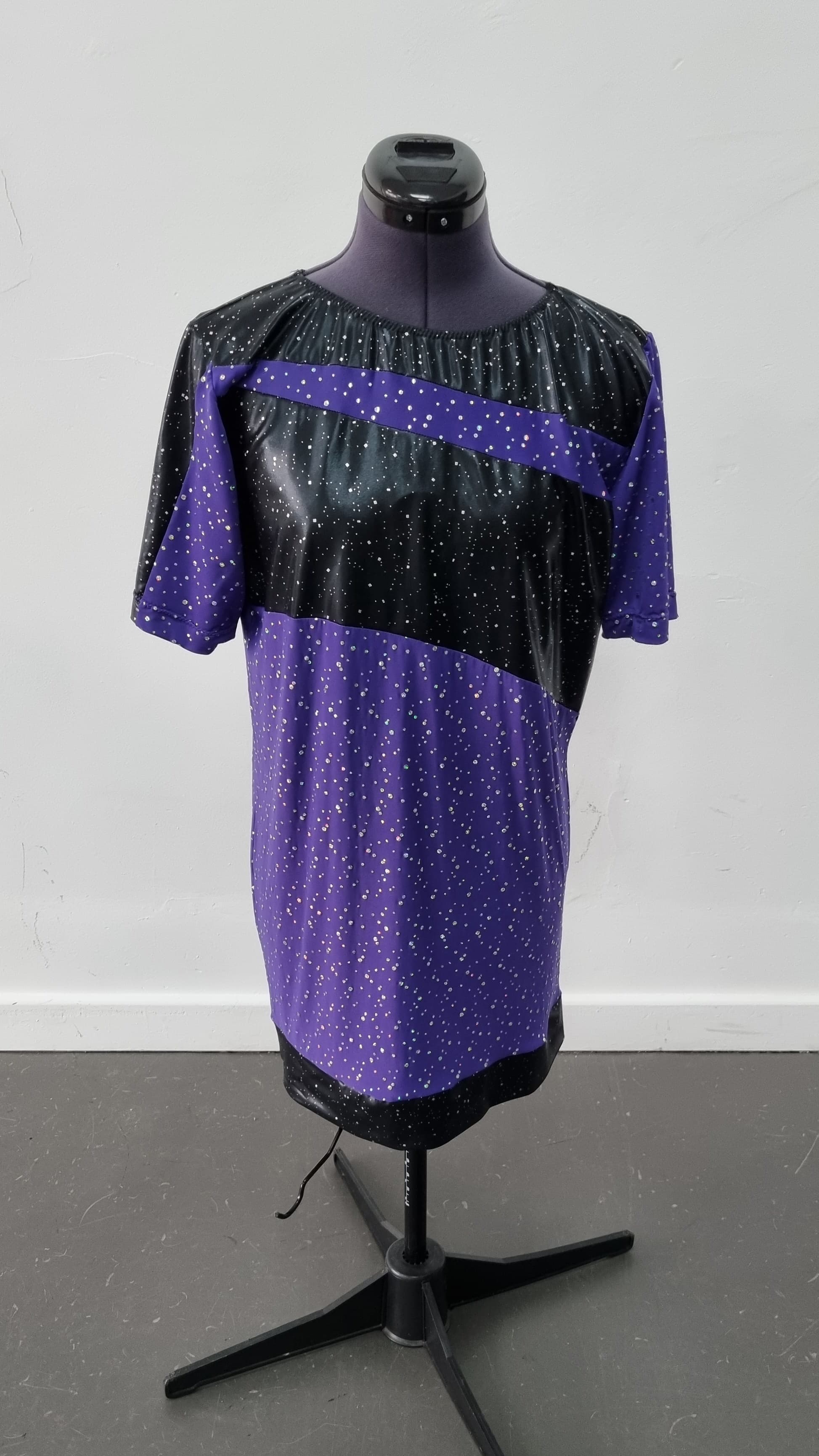 Purple and Black Metallic Top