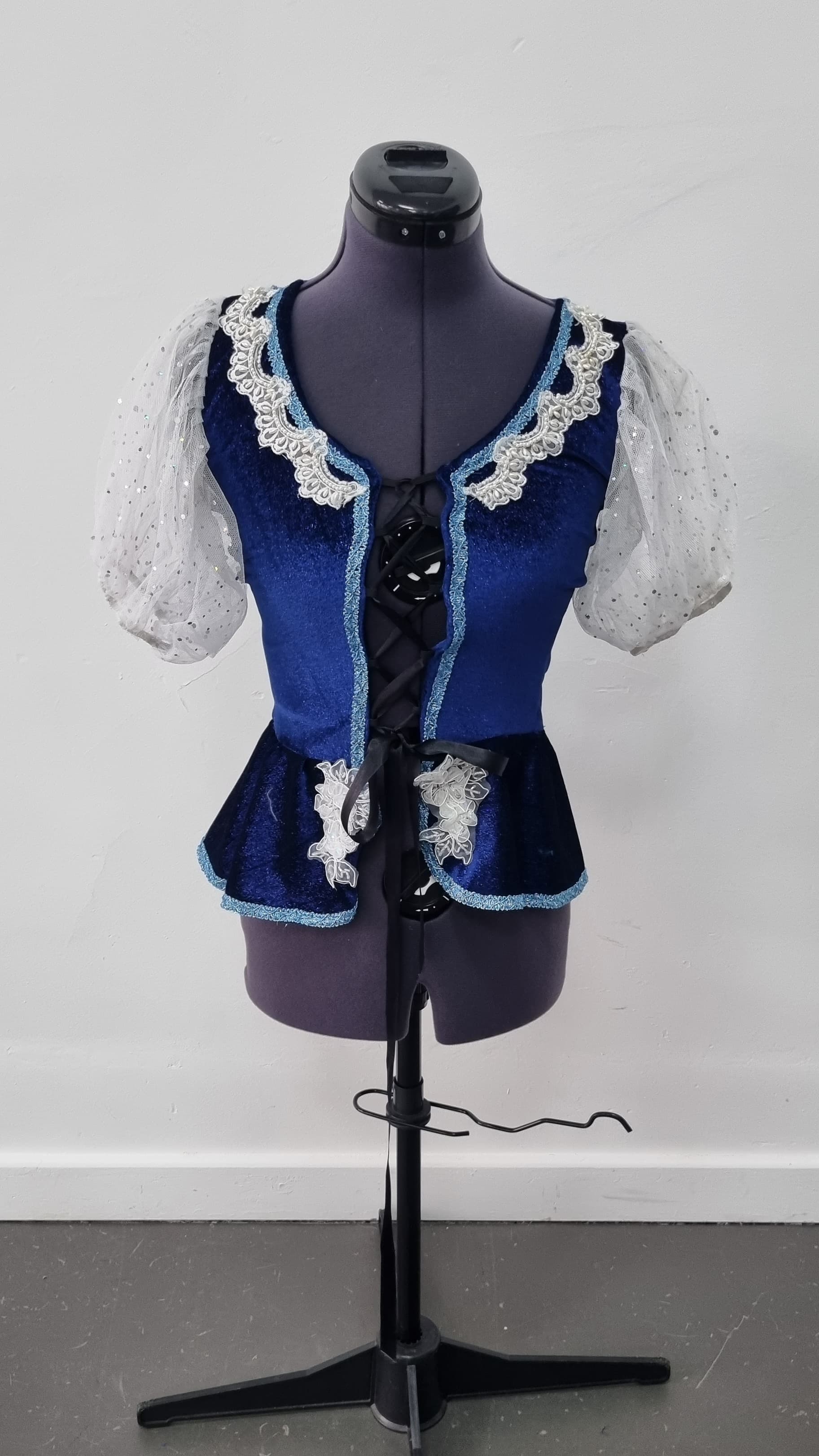 Navy Puff Sleeved Bodice
