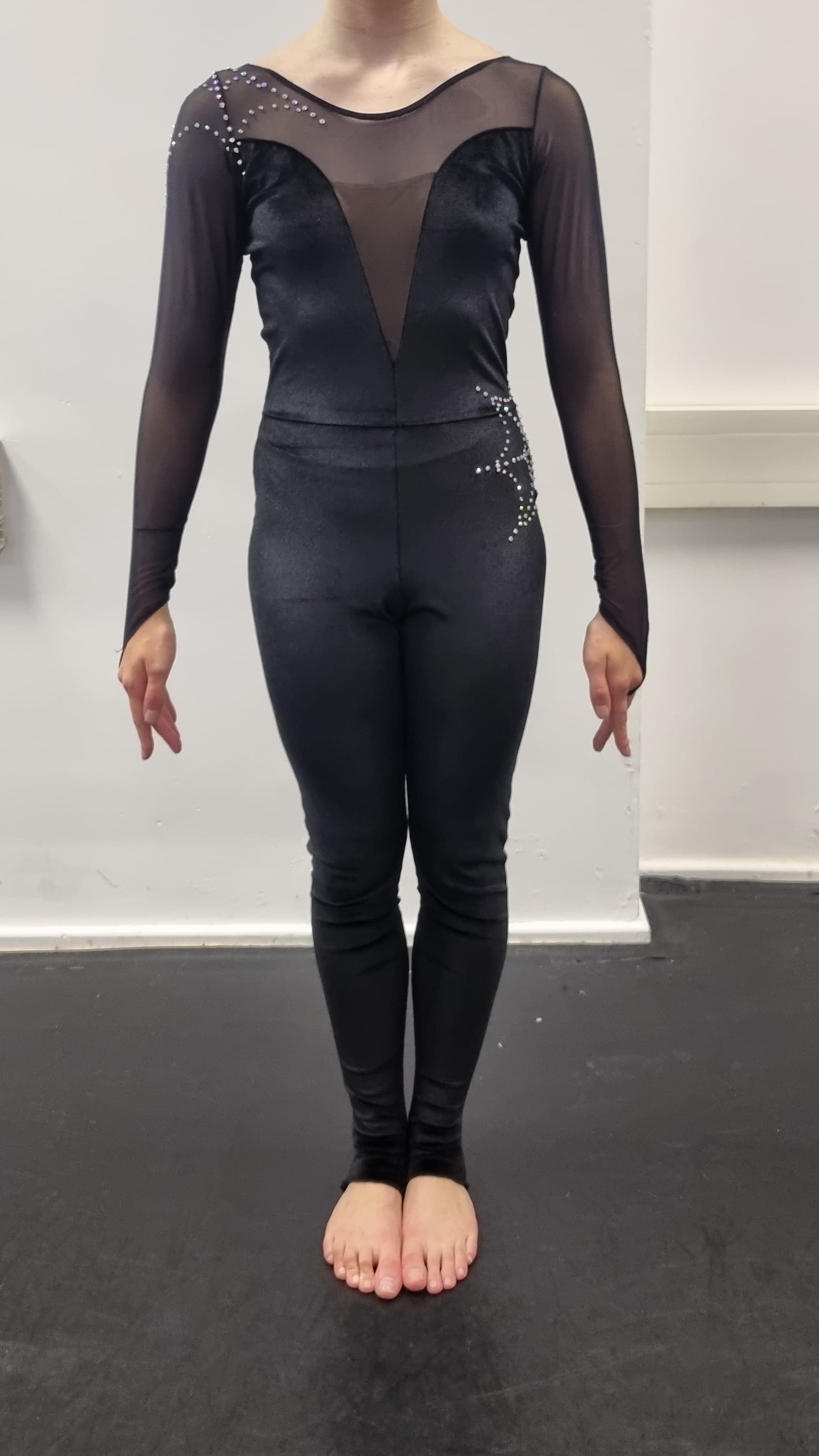 Spider Black Velvet Catsuit