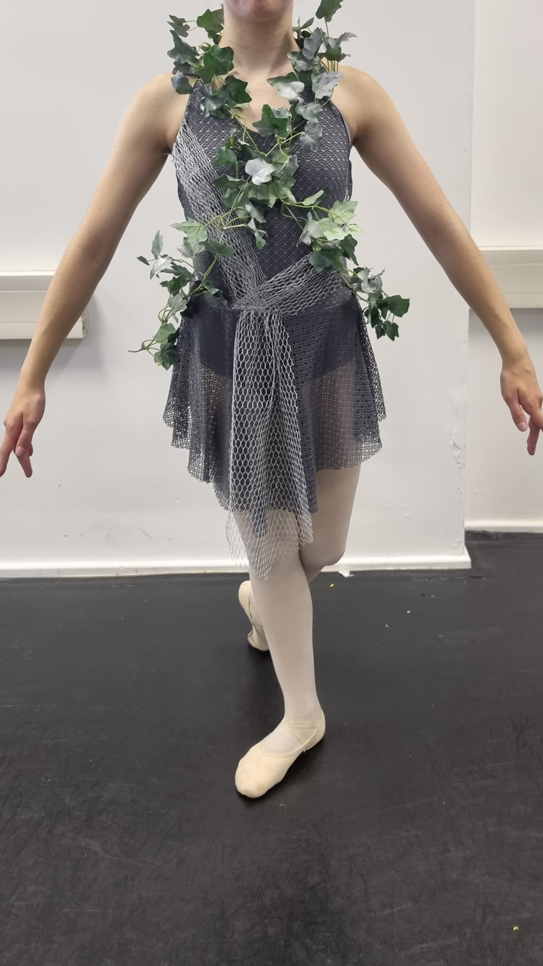 Statues Draped Grey Dress