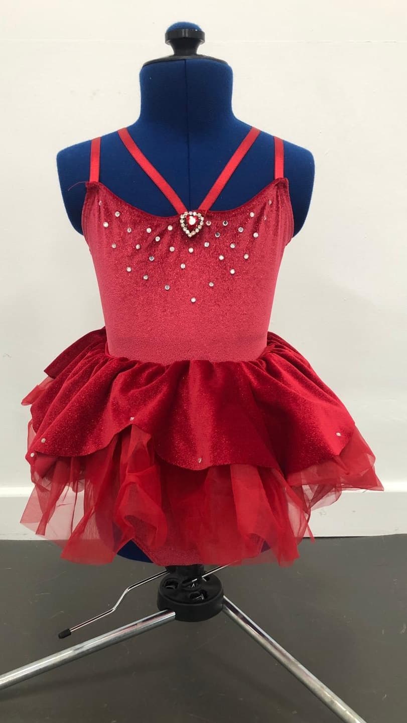 Dansco Heart Dark Red Leotard and Tutu Set