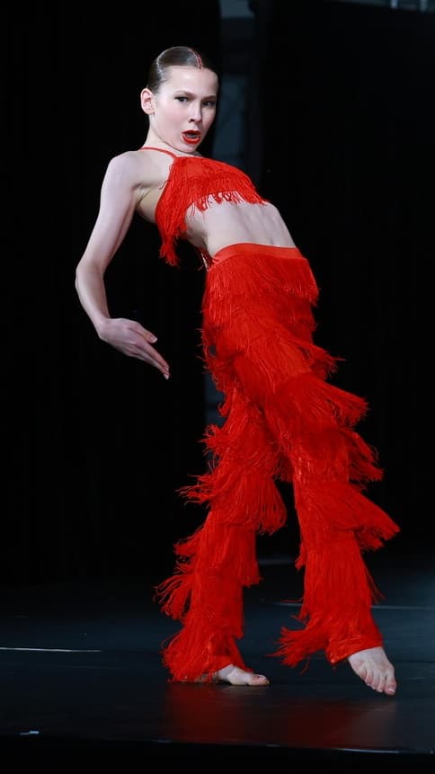 Weissman Red Fringe Trousers and Top Set
