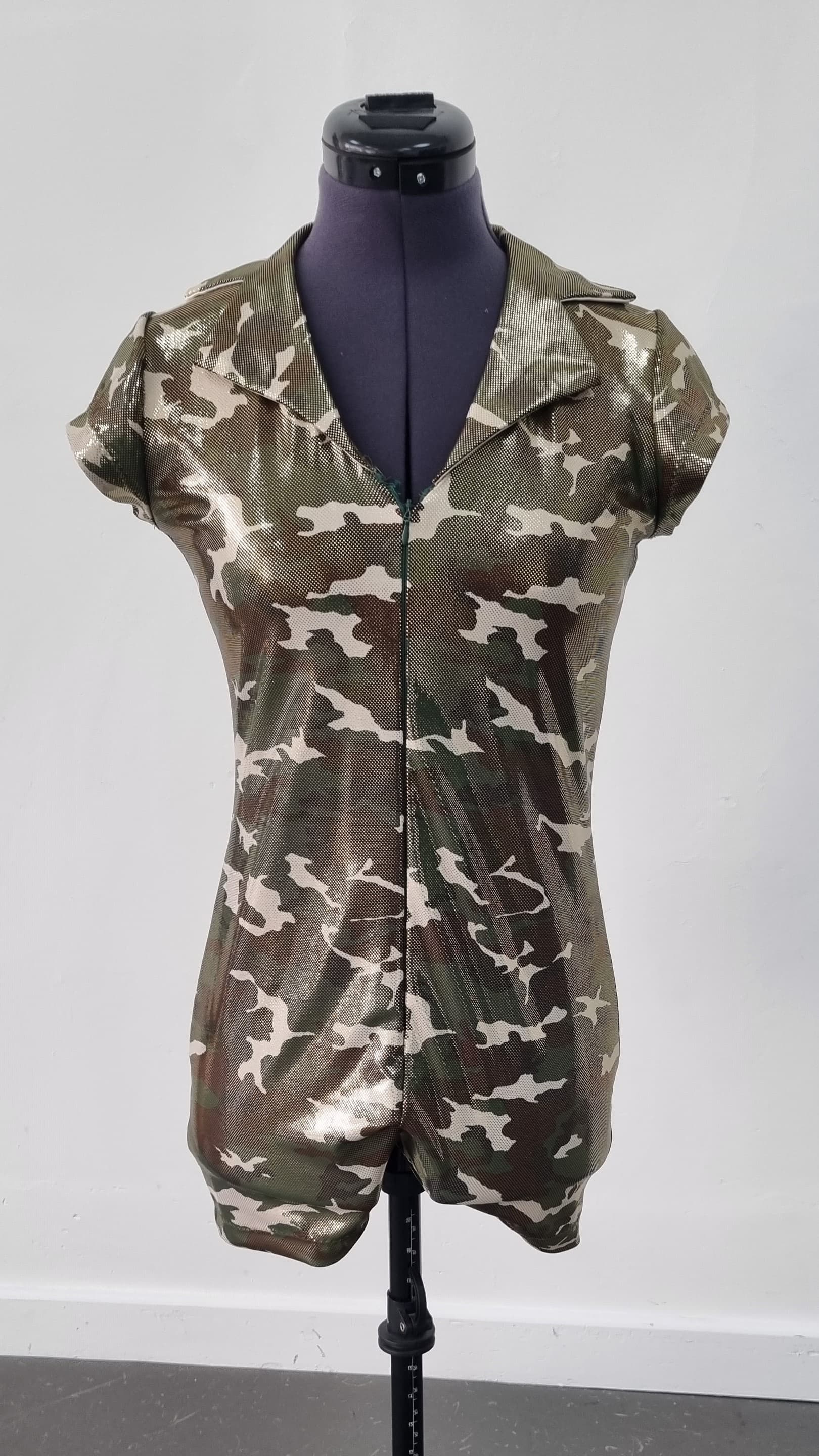 Army Metallic Green Camouflage Unitard