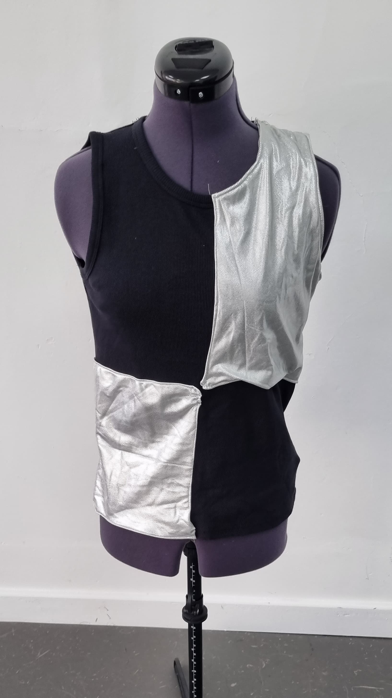 Black and Silver Metallic Vest