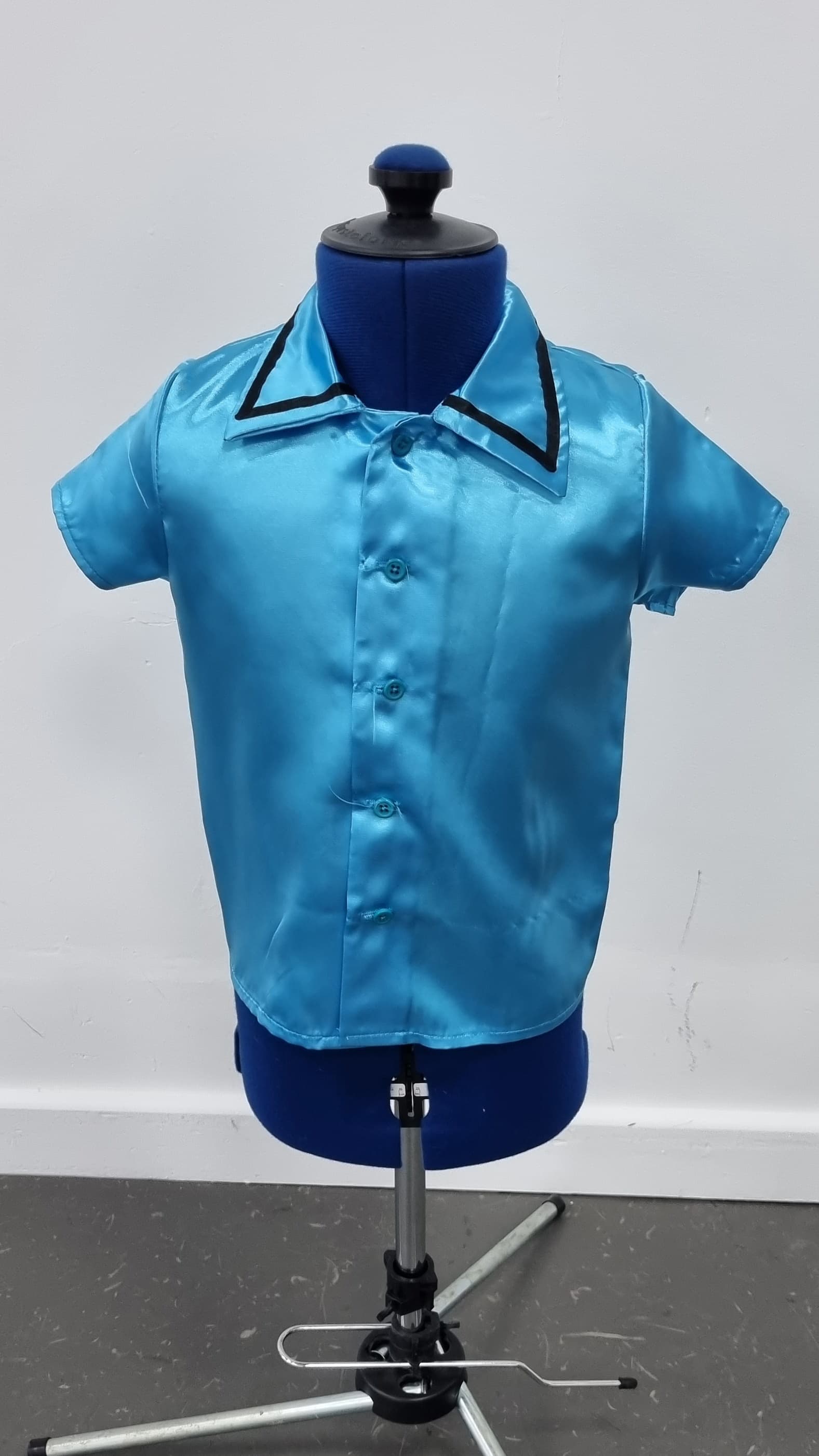 Rock n Roll Satin Blue Boys Shirt