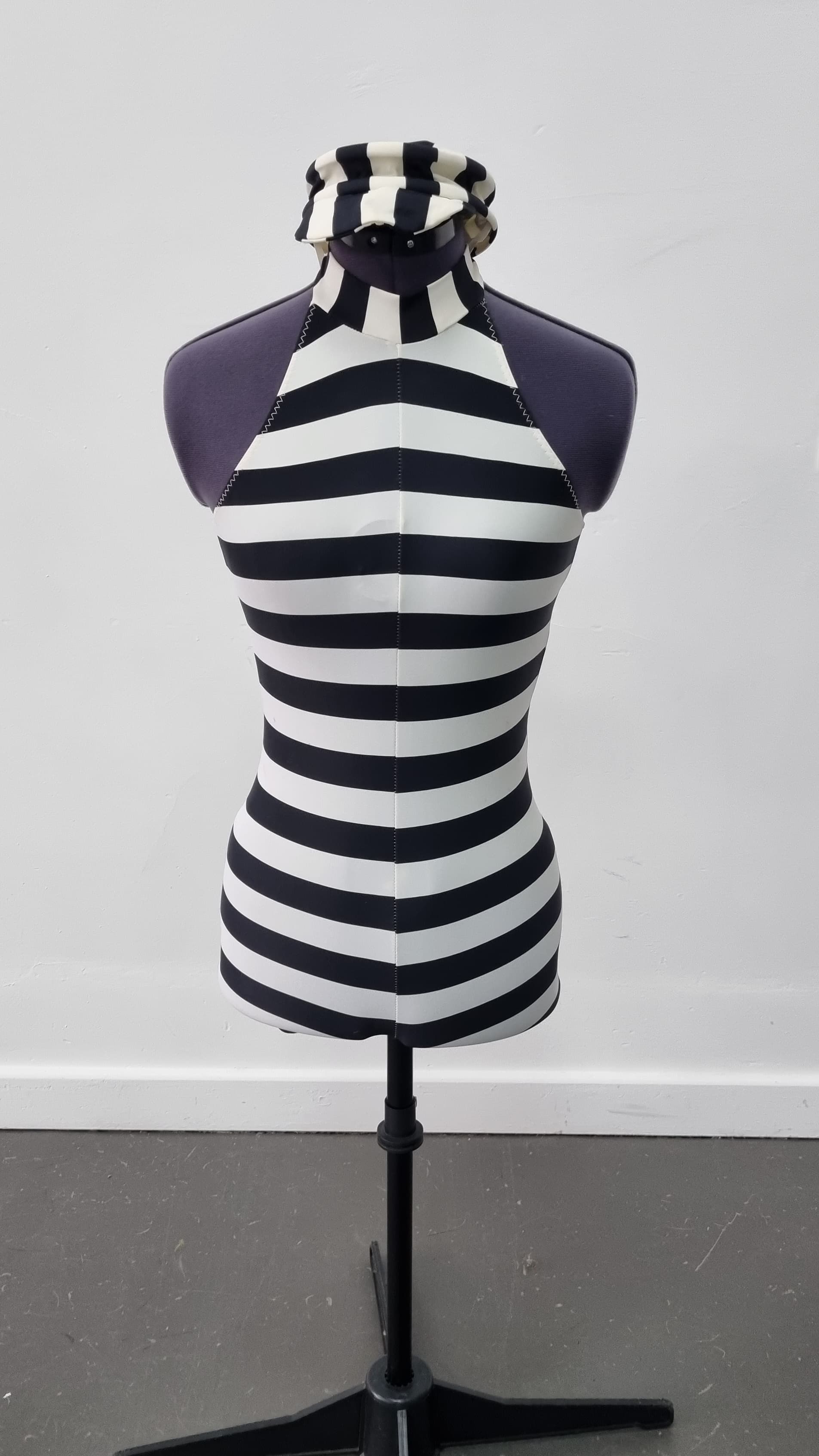 Black and White Striped Unitard